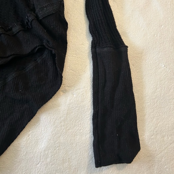 We the free black long sleeve waffle shirt free people - Picture 8 of 10